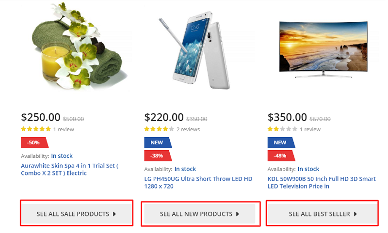 magento products slider with one item per row